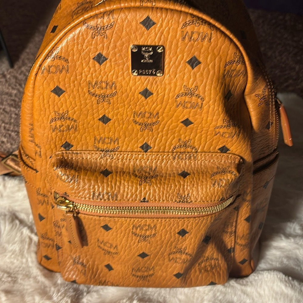 Mcm Monogram Backpack Euc - image 1